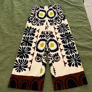 Zara wide leg floral print dress pants